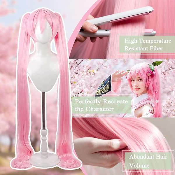 Parykk Hatsune Miku Parykk 110CM (rosa)