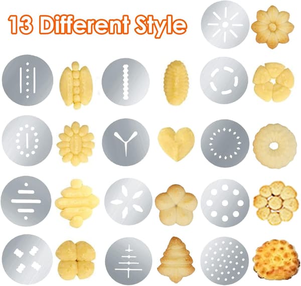 Kikspressepistol i rustfrit stål Spritz Cookie Maker Maskine til