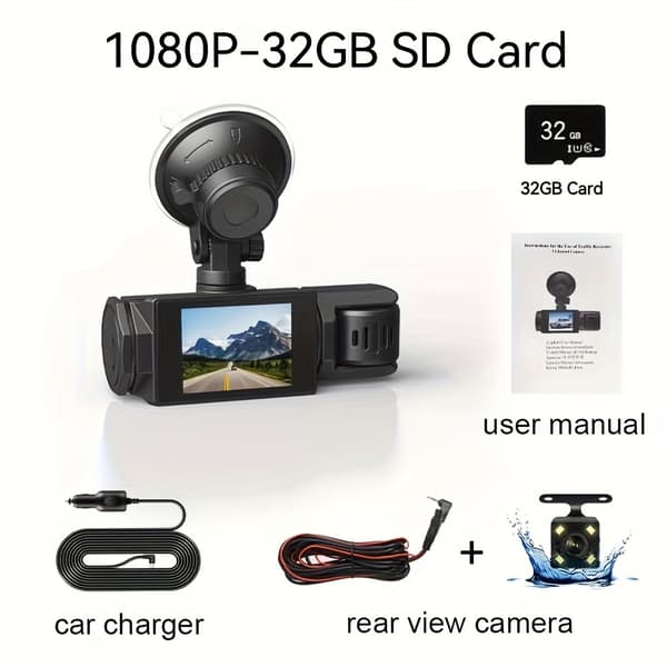 1080P WIFI Car Driving Recorder, With Built-in App For Front And Rear Interior