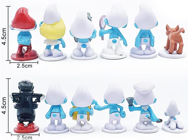 Smurfene Figurer, 12-dels Smurfene Mini Figursett, Bursdagsdekorasjon-FY