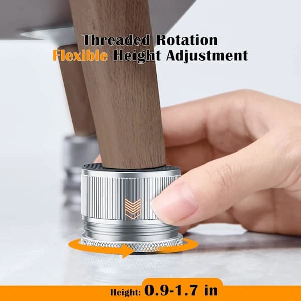 Adjustable Furniture Risers 4-Pack Aluminum Alloy Bed and Sofa Risers for Cleaning and Floor Protection Silver Small Silver Silver