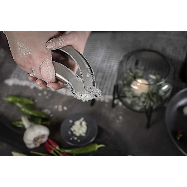 Rikon Epicurean Hvitløkspresse, Rustfritt stål, 16,5 x 2,5 x 3,8 cm, Sølv