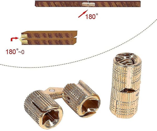 2 stk/pakke Messingfarvede skjulte hængsler Usynlige tynde hængsler til DIY smykker 12mm T