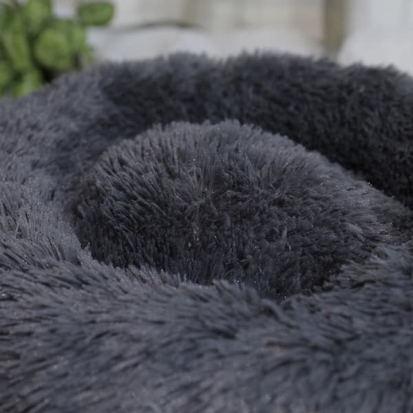 Kjæledyrseng 40 cm Rund Donut Myk, sklisikker og vaskbar - Hunder og katter Lysegrå Seng for hunder Seng for katter Sofa for hunder Sofa for hunder