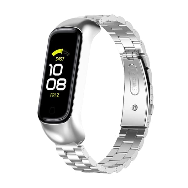 Tre-rækket armbånd i rustfrit stål til Samsung Galaxy Fit2 Sølv