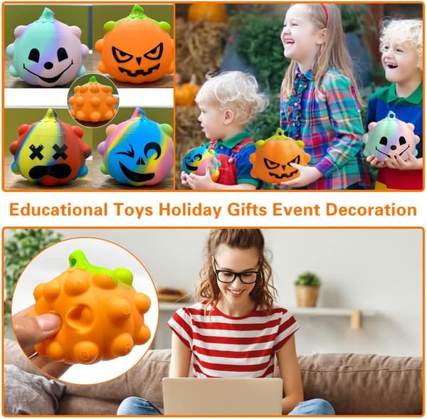 Halloween-dekoration, 4-pack Halloween-dekorationer för inomhus- och utomhusbruk, pumpa Pop Fidget