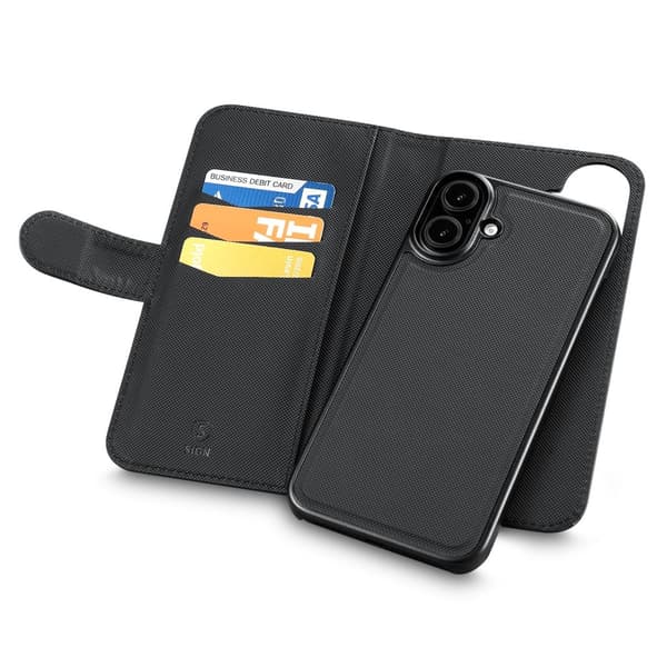 Pung-etui 2-i-1 til iPhone 16 - Sort