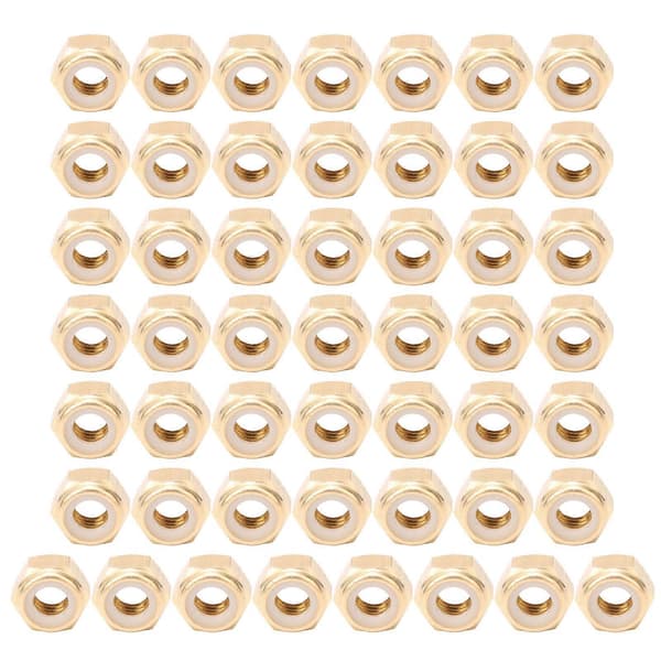 50pcs Self-Locking Nut Pure Copper Durable Anti-Loose Fastener Hardware Accessories (M6)