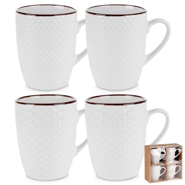 Keramiske krus hvide 400 ml 4 stk.
