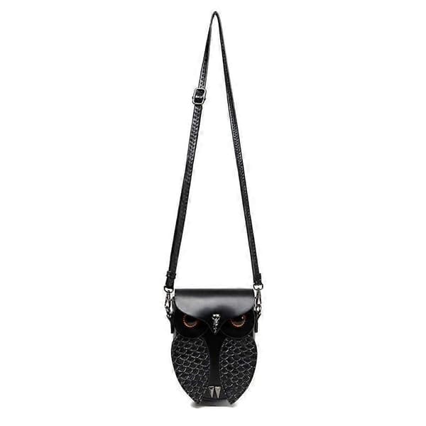 Trendy skuldertaske med ugle-tema i PU-læder
