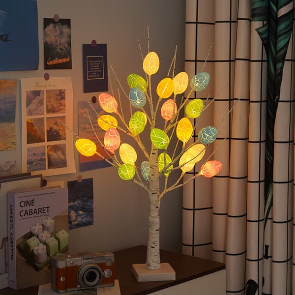 Easter Small Tree Light LED Egg Home Decoration Light Festival Scheduling Event Scene Layout Landscape Light Wood