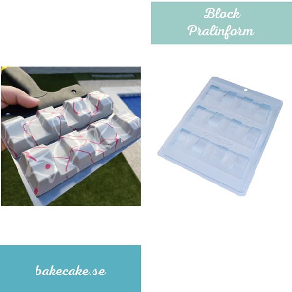 Praline Mold Block Chocolate Mold - BWB 9768 - Special 3 Part Mold Transparent transparent