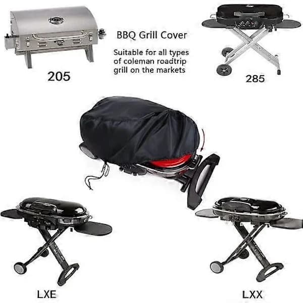 BBQ Grill Cover 420D Polyester PU Waterproof UV Resistant with Drawstring for Coleman RoadTrip LXX LXE 285 Black