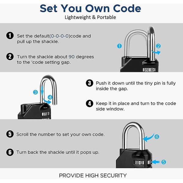 4-digit Combination Padlock Code Lock for Cabinet Gym Gate Shed Garage - Blue