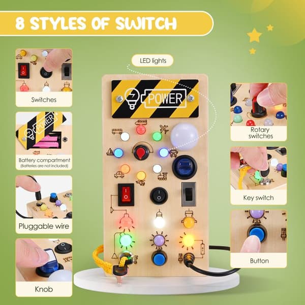 Busy Board - TTLIFE - LED-modell - Sensorisk leke - For barn 3-6 år - Flerfarget