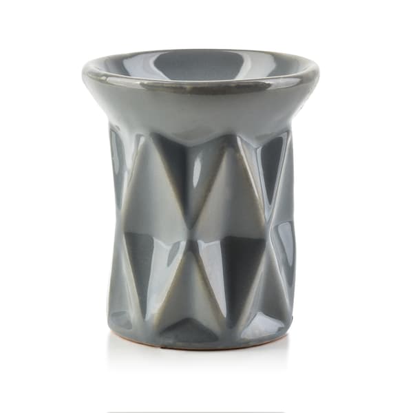 Keramisk duftoljebrenner 7x7x8 cm - grå, perfekt for voks og olje