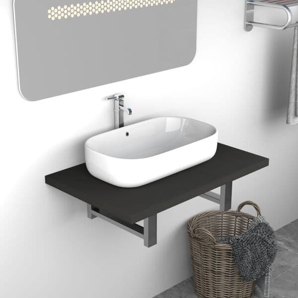 vidaXL Baderomsmøbler grå 60x40x16,3 cm grå gray