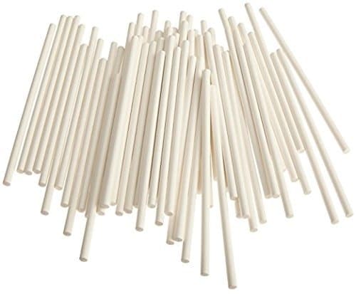 Cake Pops-pinner Klubbpinner 10cm, 100 stk Varm vit white