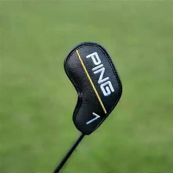 10-pakning Golfkølle Jern Hodebeskyttelse PING Klassisk Gul Linje 4-9+PWUS Magnetisk Lukking [DB]