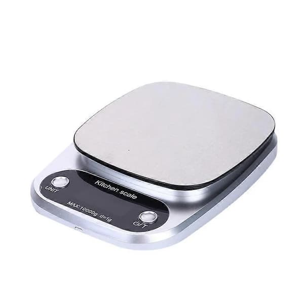 Precision Kitchen Scale 10kg/1g Digital Multifunction Scale for Baking, Cooking, BBQ Accessories - Silver, Easy-to-Read LCD Display