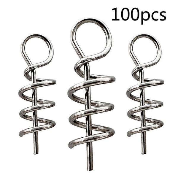 100pcs Fishing Hooks Steel Swivels Jig Hooks Single Circle Hooks Spring