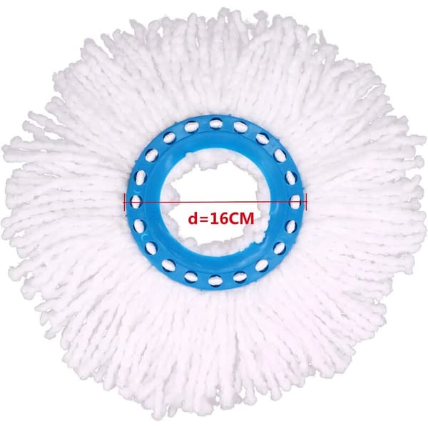 4 stk mikrofibermopphoder, erstatningsrunde mopphoder 360 graders rotasjon for gulvrengjøring (diameter 16 cm)
