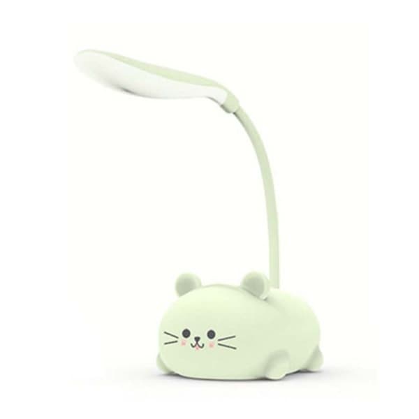 LED bordlampe tegneserie sød kat natlampe grøn