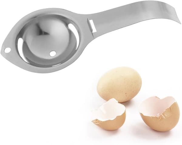 Egg Separator i rostfritt stål, köksredskap för att separera äggvita och äggula