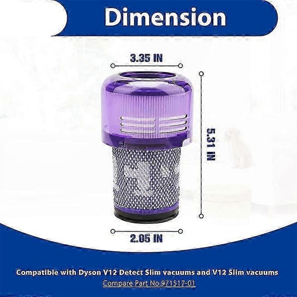 4-pak V12-filterudskiftning til V12 Slim-støvsuger og V12 Detect Slim-støvsuger, del nr. 97151