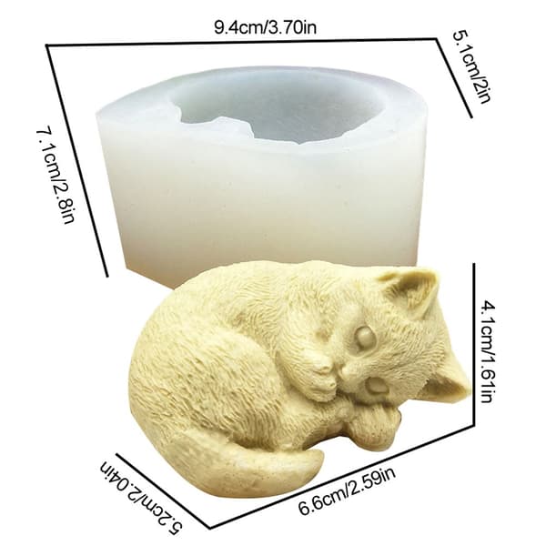 Silikoneform, 3D tegneserie katte sæbeform til stearinlys mousse kage, DIY epoxy bageform