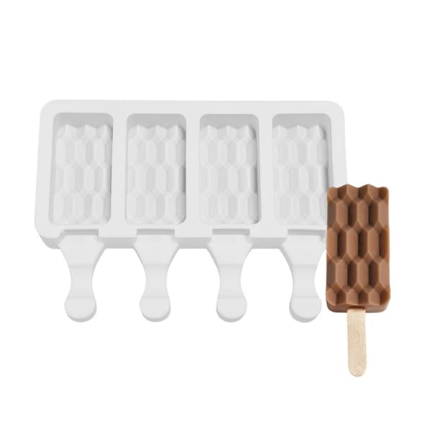 Silikoneisform, 4-rums ispindeform, DIY frossen dessertform