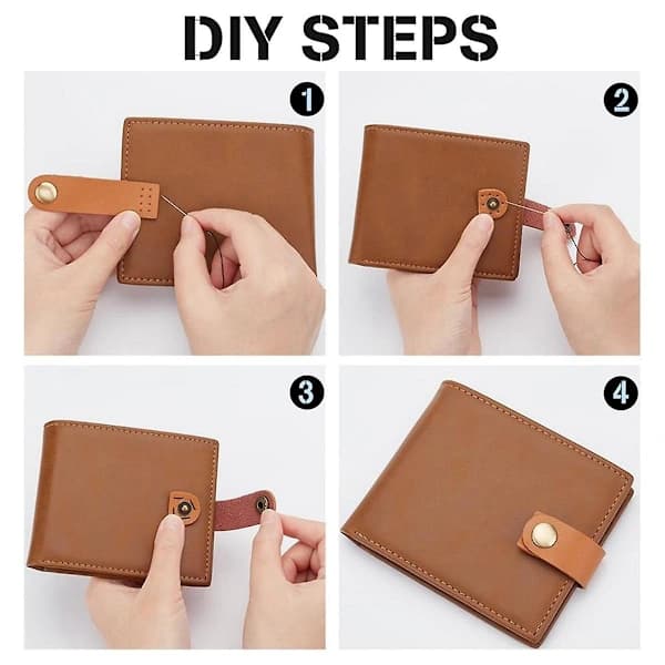 12 pcs PU Leather Snap Fasteners, 6 Colors Sew-on PU Leather Flap Closure DIY Handmade Crafts Sewing Button