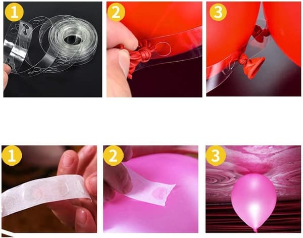 (Clear) 4 Rolls Balloon Glue Dots, 5M Balloon Set, Balloon Tape