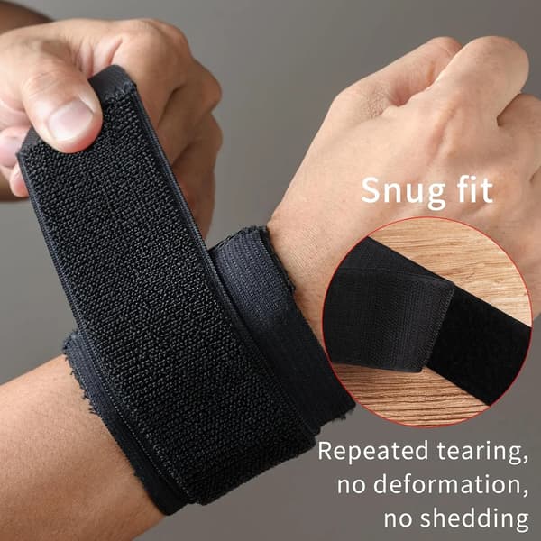 Sew-on Hook and Loop Tape, 2 Inch Wide 4.5 Meter Interlocking Tape for Clothing Sewing, Crafts, and DIY Projects, Black 2\" 2"