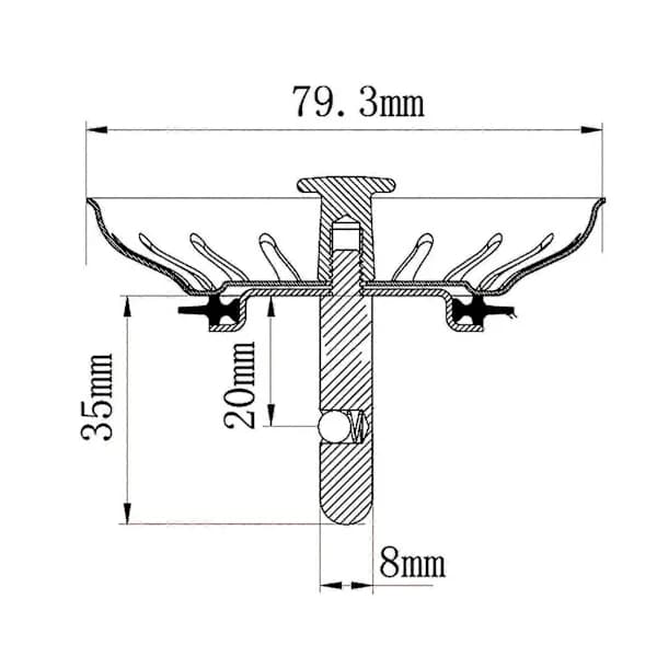 3.5 inch Sink Strainer Replacement for Blanco Sinks, 18 Drainage Holes, Eccentric Function, Silver, 79 mm