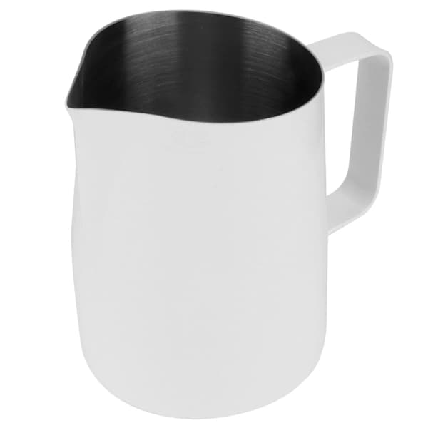 600 ml kaffekrus i rustfrit stål, mælkeskummerkande til hjemmekaffe, hvid[CO]