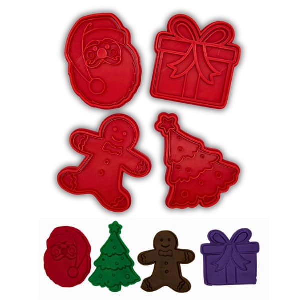 Christmas cookie cutter Santa gingerbread gift Christmas tree Red M Röd m