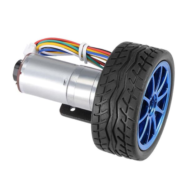 DIY Encoder girmotor med monteringsbrakett 65 mm hjulsett for smart bilrobot DC12V (40RPM)