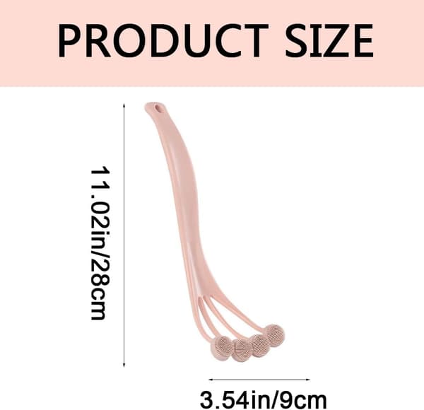 Body Brush Silicone Long Handle Back Scrubber Effective Soft Body Brush for Bath Spa