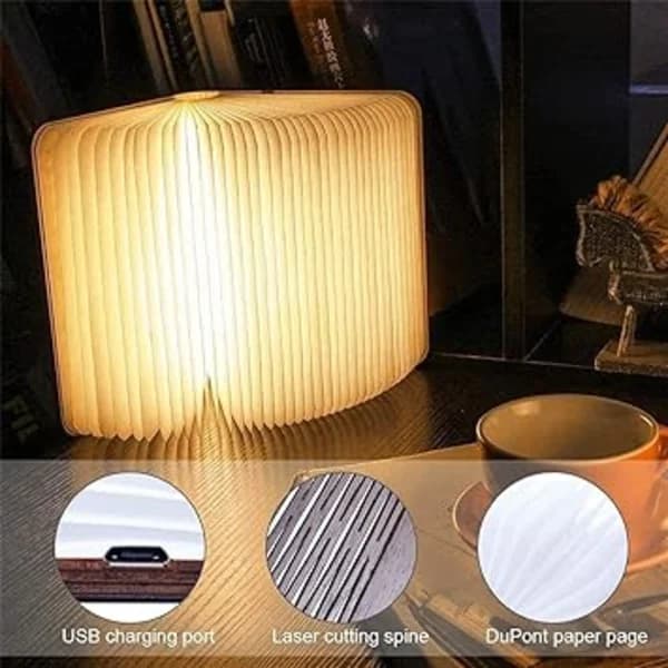360° Foldable Magnetic Book Lamp USB Rechargeable Decoration 10 cm[CO]