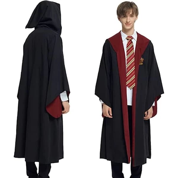 (L) Gryffindor troldmandskappe Gryffindor uniformskappe, kappe og slips, troldmandskostume til voksne, Halloween Cosplay