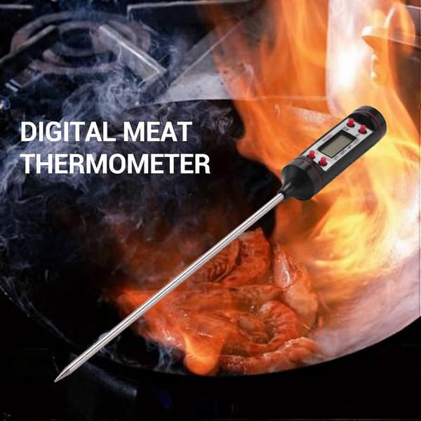 Matlagningstermometer, Mat, Kjøkkentermometer, Kjøtttermometer, Lang Sonde Digital Kjøtttermometer