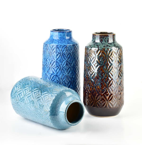 YARINE BLUE Keramisk Vase 8,5x31 cm