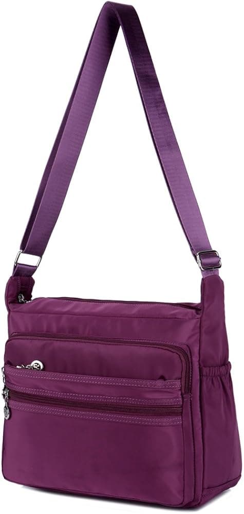 Nylon Oxford Messenger Bag (Lilla), Uformell Canvas for Kvinner