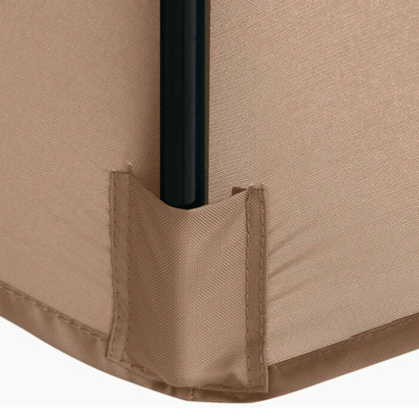 (Khaki) Haveparasol med 6 robuste ribber, Strandparasol, Have