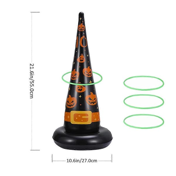 【LD】Oppusteligt legetøj Heksehat Ringkastespil Kompatibel med legetøj 1 sæt Festspil