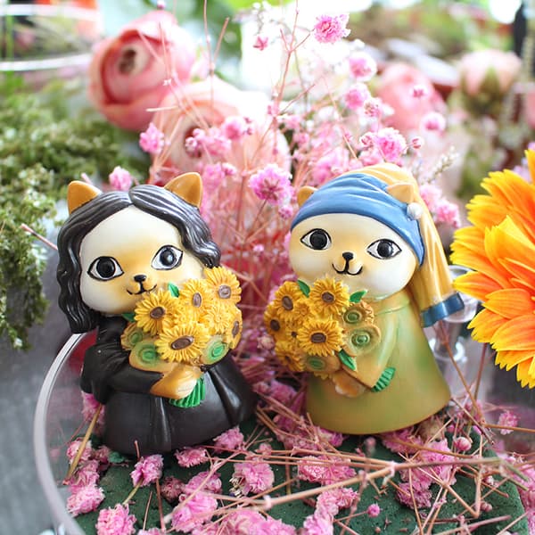 2 stk. bilduftfriskerventilclips søde katte biltilbehør solsikker berømte malerier dekorationer til bil lastbil billugt