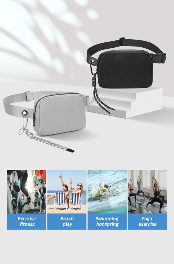 Unisex Mini Belt Bag with Adjustable Strap Small Waist Pack for Workout Running Travel Hiking Blue