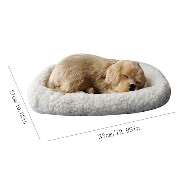 Realistic Sleeping Plush Breathing Dog Long-haired Dog With Mat Animal Decor K DB As Shown E