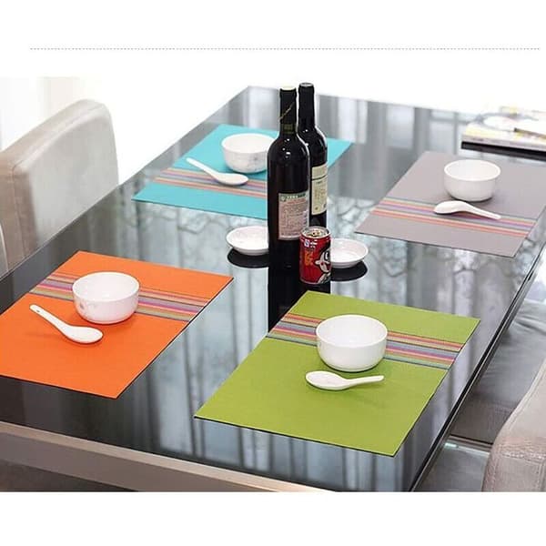 4 Vaskbare PVC Bordstabletter Varme- og Flekkbestandige 45 x 30 cm Oransje Vinyl